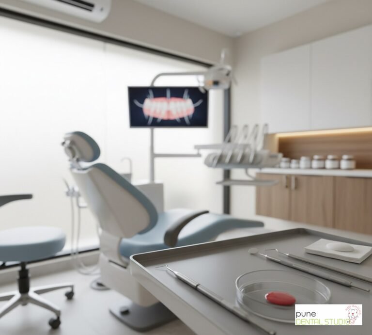 Equipment and interior of a Dental Clinic in Baner, illustrating “Dental Probing And Bleeding Gums”, for the section “Why Gums Bleed During Dental Probing”